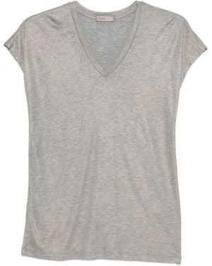 Herno メタリック Vネック Tシャツ - グレー