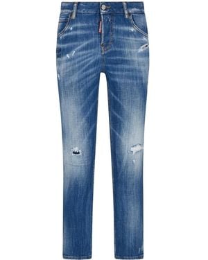 DSquared² Vaqueros Rectos Con Diseño Rasgado - Azul