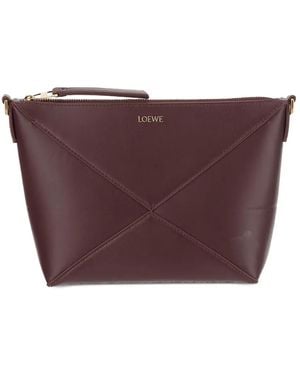 Loewe パズル フォールド クラッチバッグ - パープル
