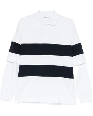 DARKPARK Layered Striped Polo Shirt - White