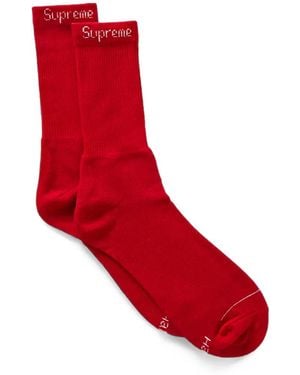Supreme Hanes Logo-Print Socks (Set Of Four) - Red