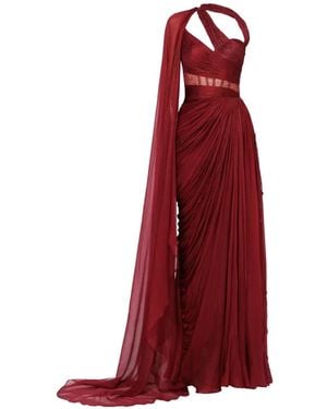 IRIS SERBAN Mara Draped Maxi Dress - Red