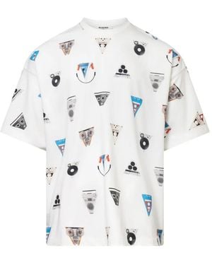 Black Jack Jewelry Theme Printed T-Shirt - White