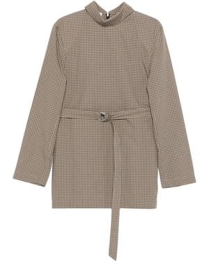 Nanushka Vestido corto a cuadros - Neutro