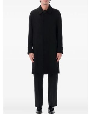 Lardini Concealed-Front Wool Coat - Black