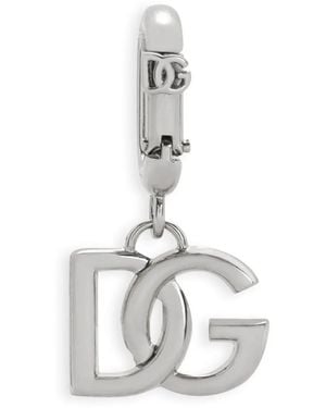 Dolce & Gabbana Logo-Plaque Keyring - White