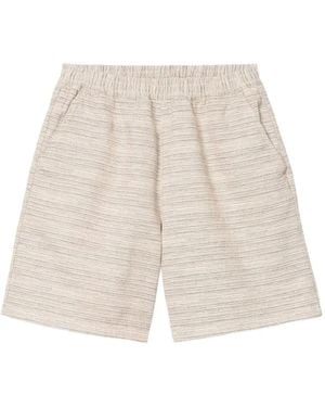Carhartt Stripe-Pattern Elastic-Waist Shorts - White