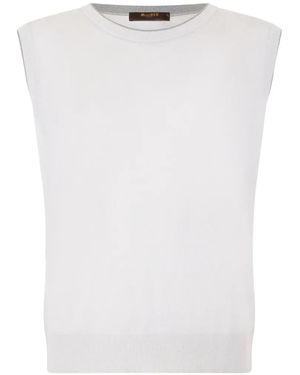 Moorer Sleeveless Vest - White