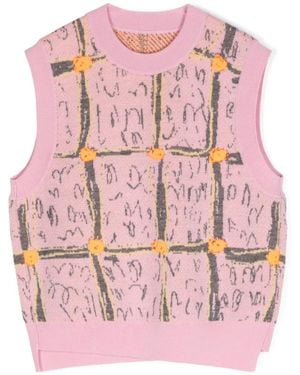 JNBY by JNBY ジオメトリック ニットトップ - ピンク