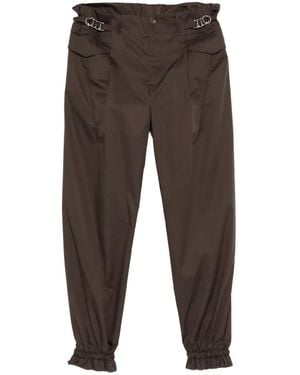 Kiko Kostadinov Buckle-Detail Ruffled-Cuff Trousers - Grey