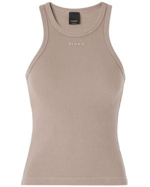 Pinko Bacardi Ribbed Tank Top - Natural