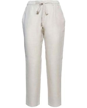 Barba Napoli Pantalones con cordones en la cintura - Gris