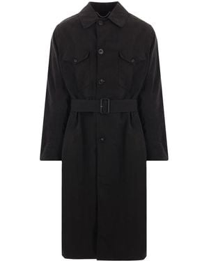 Maison Margiela キャンバス トレンチコート - ブラック