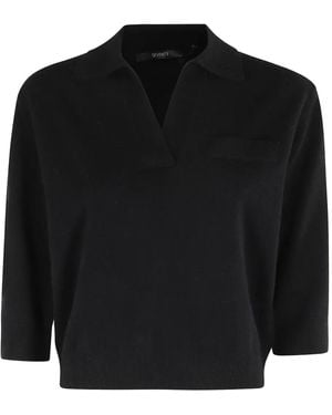 Seventy Short-Sleeve Polo-Neck Top - Black