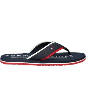 Tommy Hilfiger Striped Slides - Blue