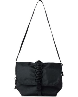 Kara Cobra Braided Shoulder Bag - Black