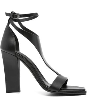 Max Mara 105Mm Leather Sandals - Black