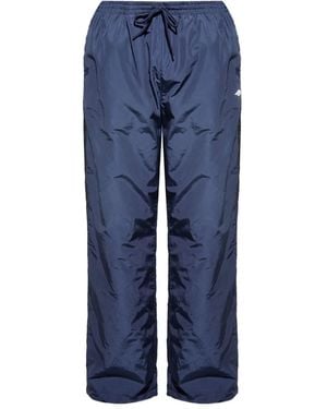 Balenciaga Drawstring-Fastening Logo-Detail Trousers - Blue
