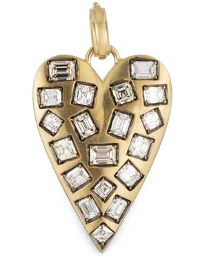 Sylva & Cie Diamond Heart Pendant - Metallic