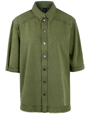 Marc Cain Short-Sleeved Denim Shirt - Green