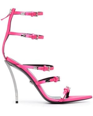 Versace Pin-Point 120Mm Strappy Sandals - Pink