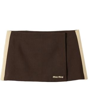 Miu Miu Minifalda Kid Mohair - Marrón