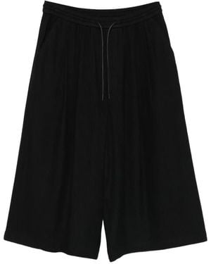Juun.J Drawstring Ribbed Shorts - Black