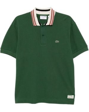 Lacoste Polo con cuello a rayas - Verde