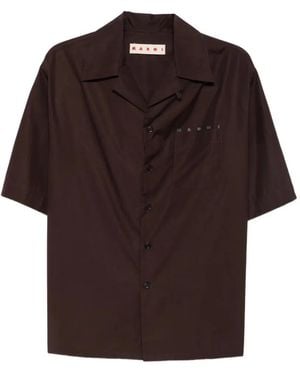 Marni Camisa Con Logo Estampado - Marrón