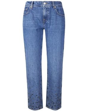 7 For All Mankind Callie スタッズ ジーンズ - ブルー
