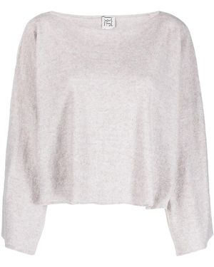 Baserange Cropped-Top Mit U-Boot-Ausschnitt - Weiß