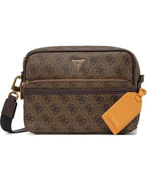 Guess Mini Milano Monogram-Pattern Logo-Plaque Belt Bag - Brown