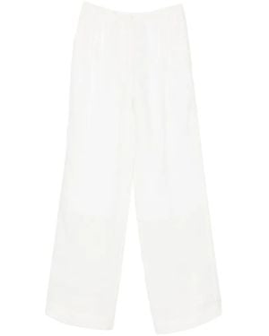 forte_forte Elasticated-Waistband Palazzo Trousers - White