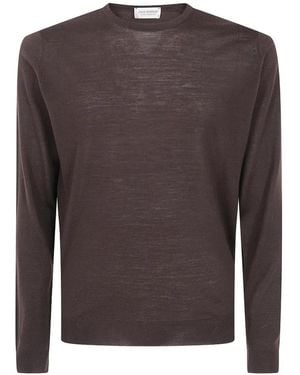 John Smedley Camiseta Lundy De Lana Merino De Punto Fino - Marrón
