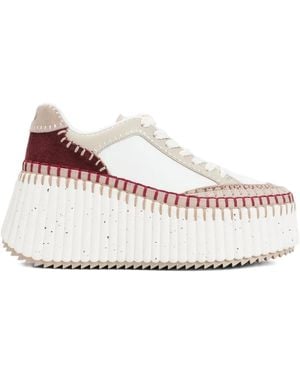 Chloé Nama Sneakers mit Plateausohle und Kontrastnähten - Pink