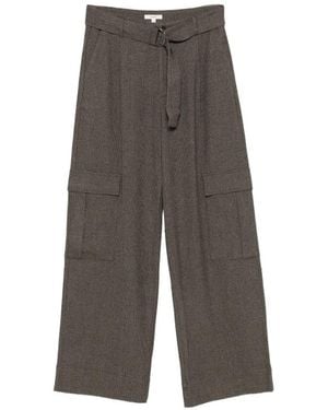Yerse Belted Wide-Leg Pants - Gray