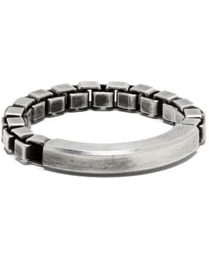 Werkstatt:münchen Box-Chain Oxidised-Finish Ring - White