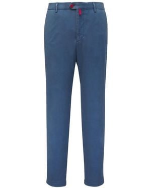 Kiton Straight-Leg Wool Pants - Blue