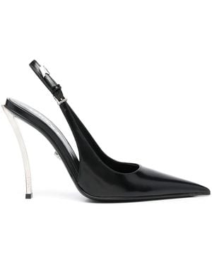 Versace Pin Point 115mm スリングバック パンプス - ブラック