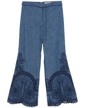 Zimmermann Pantalones Coco bordados - Azul