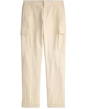 Ralph Lauren Elasticated Drawstring Pleated Trousers - Natural
