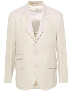 Brunello Cucinelli Tailored Notch-Lapel Blazer - White