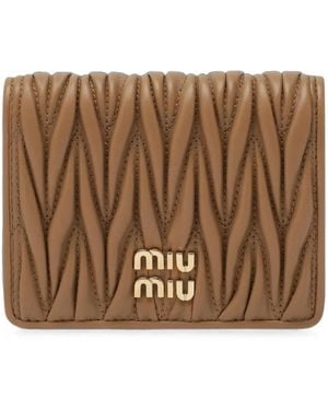 Miu Miu Small Matelassé Wallet - Brown