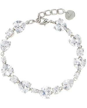 Self-Portrait Heart-Shaped Crystal-Embellished Bracelet - White