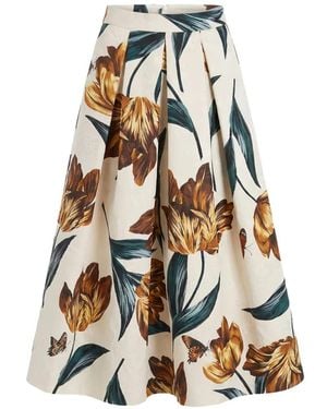 Lunatica Milano Eterea Floral-Print Jacquard Midi Skirt - White