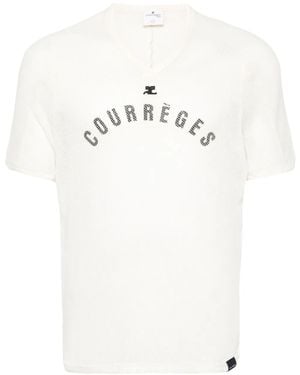 Courreges Baseball Printed Mesh T-Shirt - White