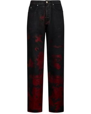 John Richmond Shaded Spray Effect Jeans - Black