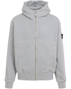 Stone Island Zip Hooded Sweatshirt - Grey