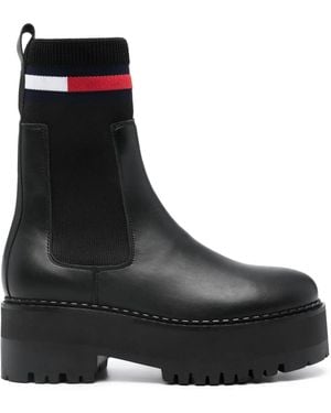 Tommy Hilfiger Stivali Chelsea Con Suola Rialzata - Nero