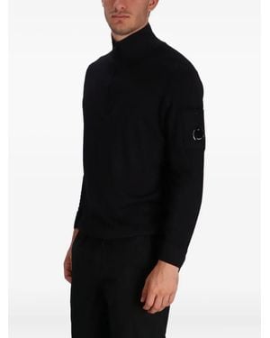 C.P. Company Half-Zip Wool Sweater - Schwarz